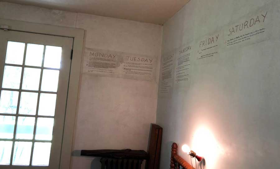 Handwritten notes on the wall inside the William Faulkner’s house in Oxford